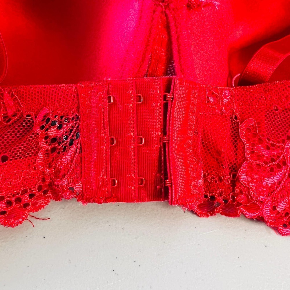 RENE Rofe Lightly Padded Lace Underwire Bra Red Size 38DD - Picture 4 of 7